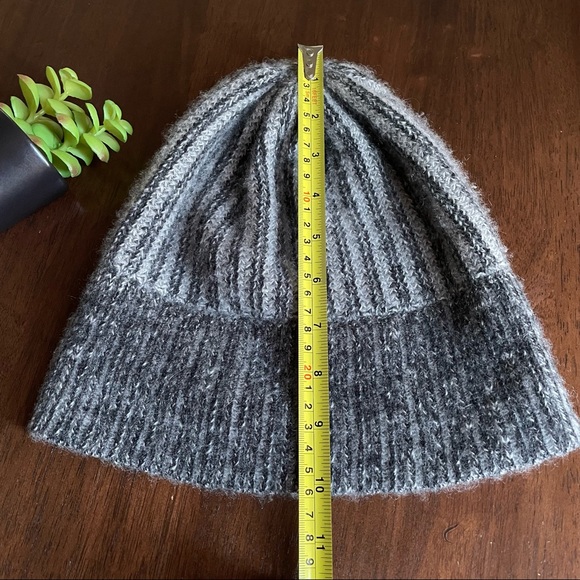 Cashmere Gray Striped Soft Cozy Beanie Hat main image 4